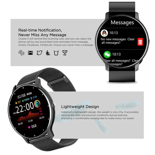 LIGE Smartwatch for Men & Women – Full Touch Screen, IP67 Waterproof, Bluetooth Calls, Sport & Fitness Tracker for Android & iOS