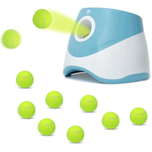 Jovani Dog Ball Thrower Launcher for Small and Middle Dogs, Automatic Ball Launcher with 3 Adjustable Distance 10-30ft