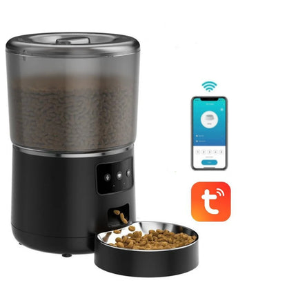 NPET 4L Smart Automatic Pet Feeder with Stainless Steel Bowl – Timed Feeding for Cats & Dogs (1–9 Portions)