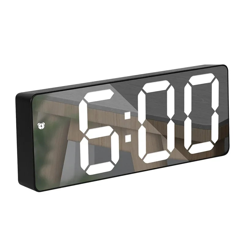 Smart LED Digital Alarm Clock – Adjustable Brightness, Temperature & Date Display | Modern Bedside Clock for Bedroom & Home Décor