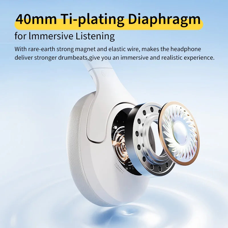 QCY H3 Lite Over Ear Headset ANC Wireless/Wired Headphones Bluetooth 5.3 Foldable HIFI Sound 60H Playtime Earphones Dual Connect