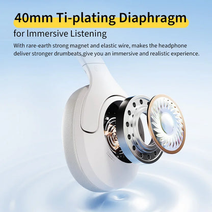 QCY H3 Lite Over Ear Headset ANC Wireless/Wired Headphones Bluetooth 5.3 Foldable HIFI Sound 60H Playtime Earphones Dual Connect