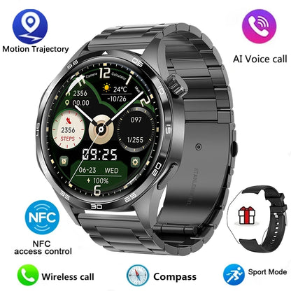 GT5 PRO Smart Watch for Men – New 2024 Model | AMOLED HD Screen, Bluetooth Calls, GPS Tracking, NFC, Heart Rate Monitor & Compass