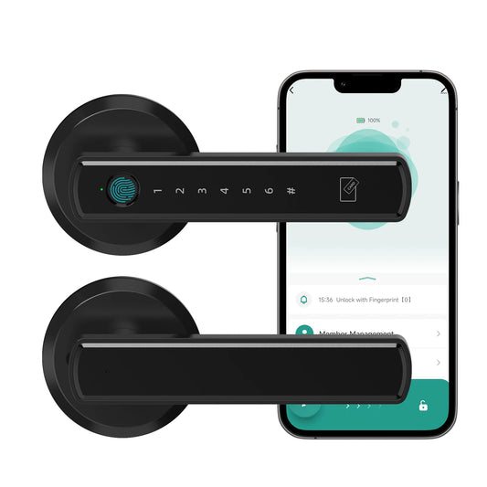 Viladepot Smart Fingerprint Door Lock with App Remote Control, Passcode Unlock, and Electronic Touchscreen Keypad