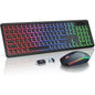 JOMAA Ergonomic Wireless Keyboard & Mouse Set – RGB Backlit, Rechargeable via Type-C, 2.4G Stable Connection
