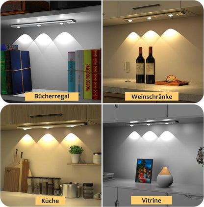 Wireless Ultra-Thin LED Cabinet Light – USB Rechargeable, Motion Sensor, Dimmable, 3 Color Modes – Ideal for Kitchen, Closet, Bedroom & Stairs