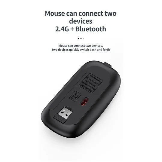 JOMAA Rechargeable Slim Keyboard and Mouse Set – Dual Wireless (Bluetooth/2.4G), USB Compatible