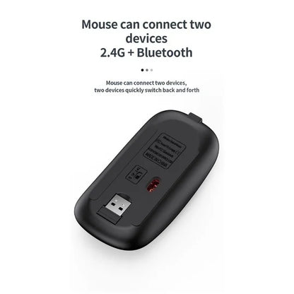 JOMAA Rechargeable Slim Keyboard and Mouse Set – Dual Wireless (Bluetooth/2.4G), USB Compatible