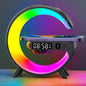G-Shaped Smart Bedside Lamp | Wireless Charging & Bluetooth Speaker | LED Lighting with Digital Clock