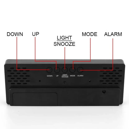 Smart LED Digital Alarm Clock – Adjustable Brightness, Temperature & Date Display | Modern Bedside Clock for Bedroom & Home Décor