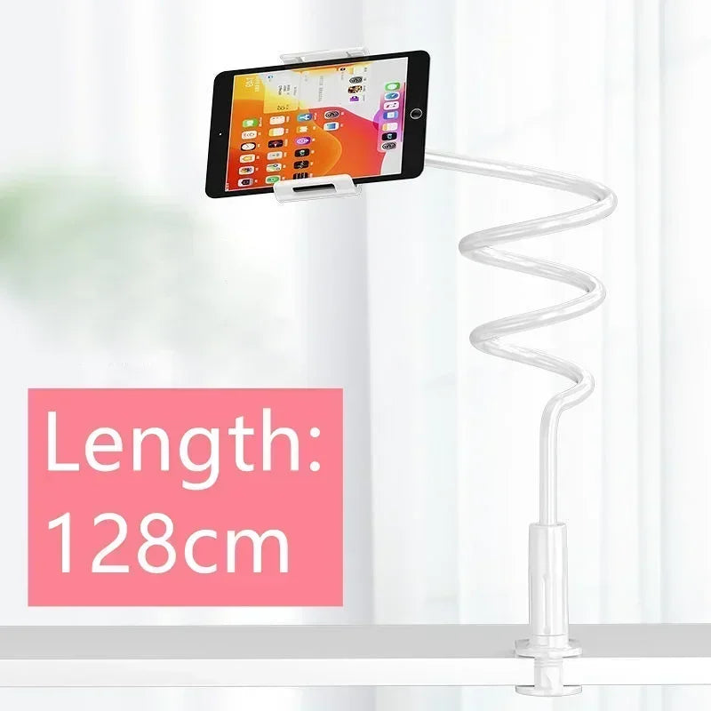 128cm Flexible Phone Holder – Wall-Mounted Lazy Arm Clamp Stand for Bed, 360° Rotation, Compatible with iPhone, Samsung & 3.5–6.7'' Devices