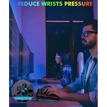 JOMAA Ergonomic Wireless Keyboard & Mouse Set – RGB Backlit, Rechargeable via Type-C, 2.4G Stable Connection