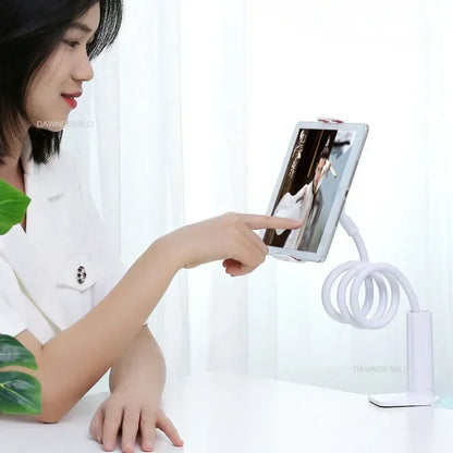 128cm Flexible Phone Holder – Wall-Mounted Lazy Arm Clamp Stand for Bed, 360° Rotation, Compatible with iPhone, Samsung & 3.5–6.7'' Devices