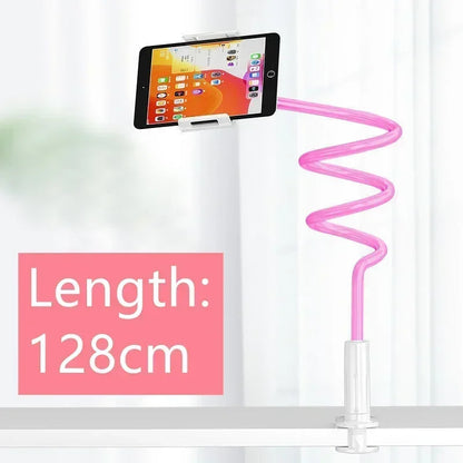128cm Flexible Phone Holder – Wall-Mounted Lazy Arm Clamp Stand for Bed, 360° Rotation, Compatible with iPhone, Samsung & 3.5–6.7'' Devices