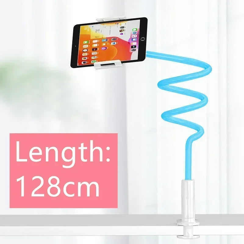 128cm Flexible Phone Holder – Wall-Mounted Lazy Arm Clamp Stand for Bed, 360° Rotation, Compatible with iPhone, Samsung & 3.5–6.7'' Devices