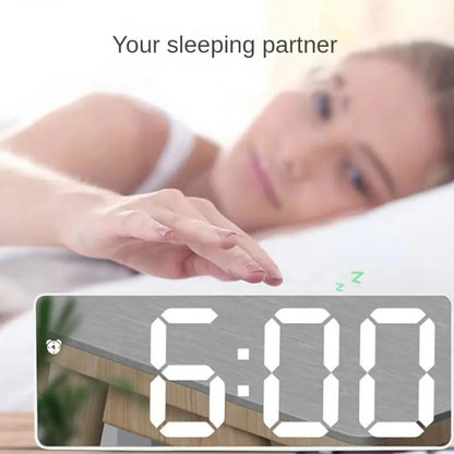 Smart LED Digital Alarm Clock – Adjustable Brightness, Temperature & Date Display | Modern Bedside Clock for Bedroom & Home Décor