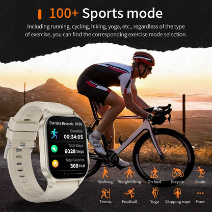 LIGE Men's Smart Watch – 3ATM Waterproof, Bluetooth Calling, Health Monitor, LED Flashlight, 370mAh Battery, 100+ Sport Modes