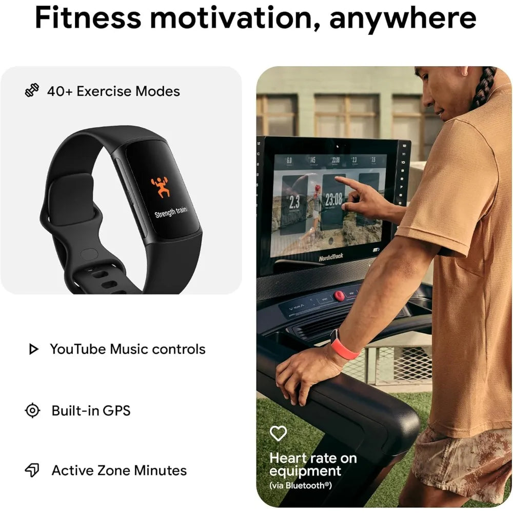 FitBit Charge 6 - Fitness Tracker, GPS, Google apps & Heart Rate (6-Months Premium Membership Included)