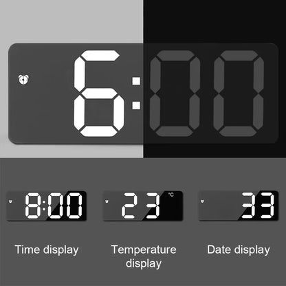 Smart LED Digital Alarm Clock – Adjustable Brightness, Temperature & Date Display | Modern Bedside Clock for Bedroom & Home Décor
